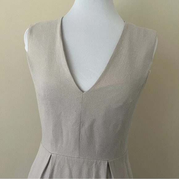 Diane Von Furstenberg DVF Fumi Tan Grey Poplin Shift Dress Women’s Size 4 - Picture 3 of 12